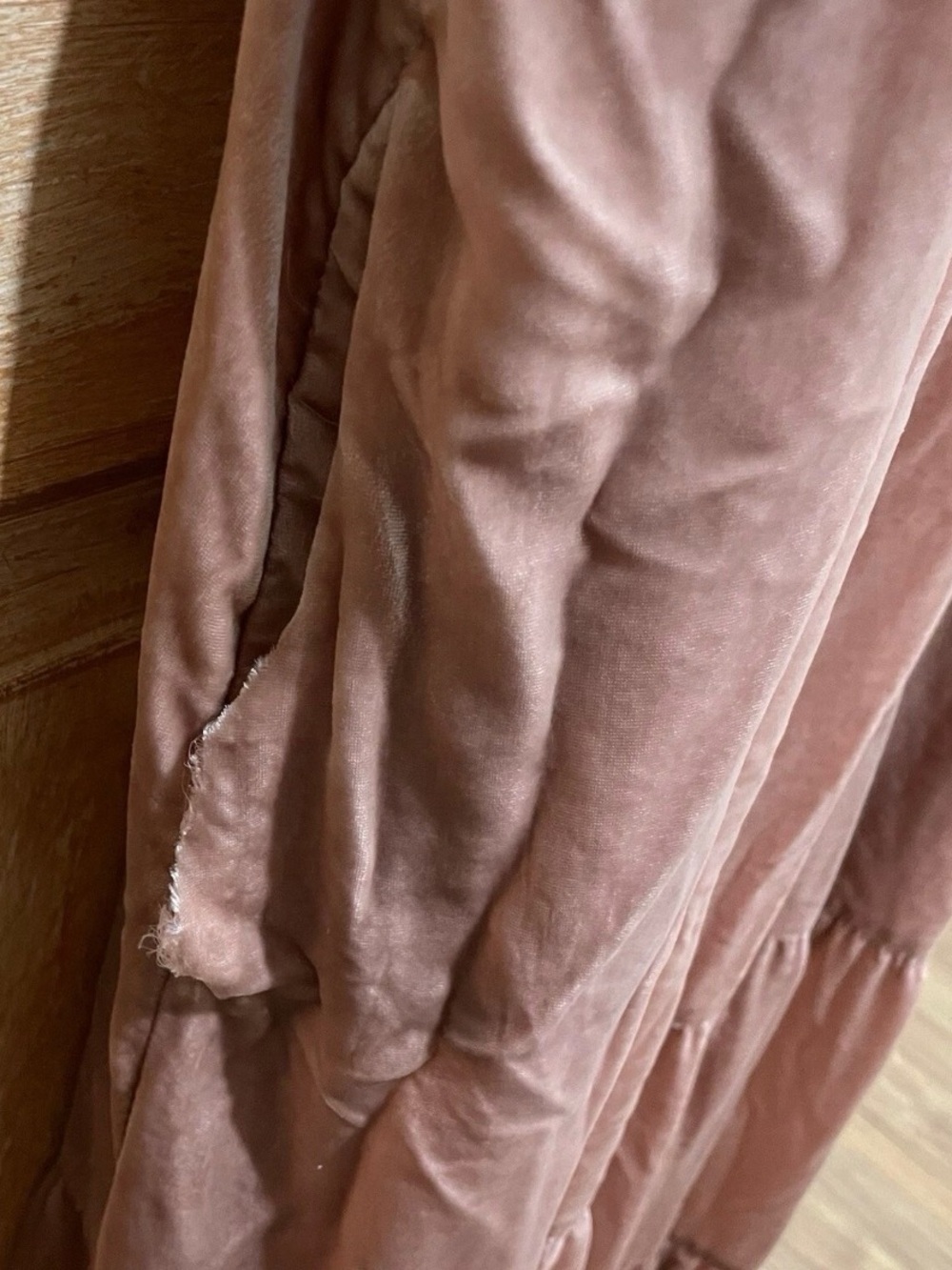 Anthropologie 22W Blush Pink Velvet Empire Waist Midi Plus Dress EUC 3X As-Is - Picture 6 of 12